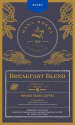 Roast: Medium  Tasting Profile: House Breakfast Blend. Smooth blend of coffee from South America